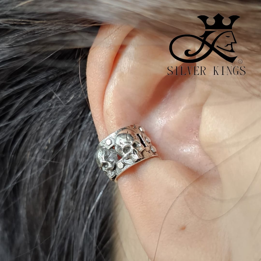 Silver 925 Ear Cuff (Third Eyes) small