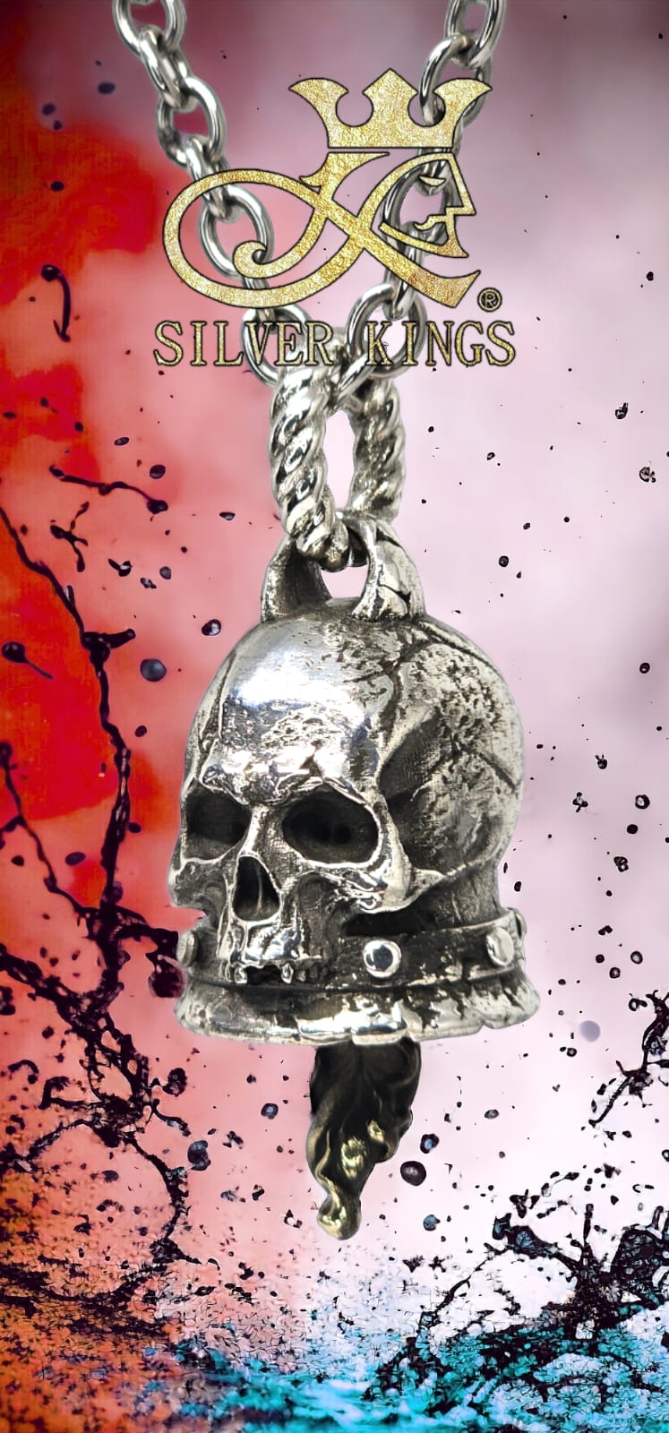 Skull Bell Pendant with Chain