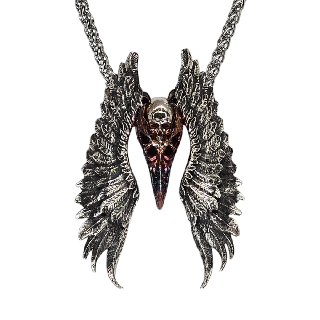 Crow Wings & Crow Pendant with Chain