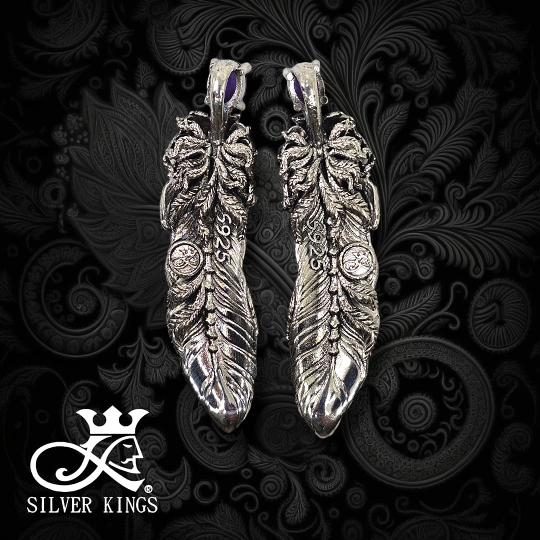 Feather Pendant "Natural Amethyst" with Chain’