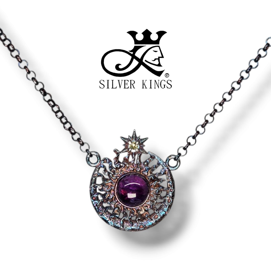 Moon. Solar. Star Necklace (Amethyst)