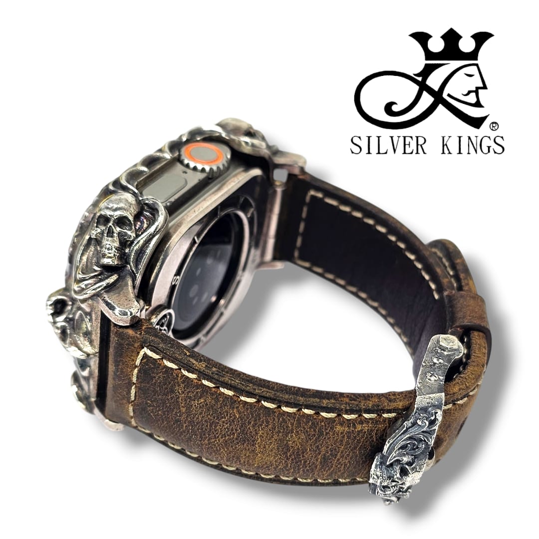 Apple watch Ultra case with leather strap