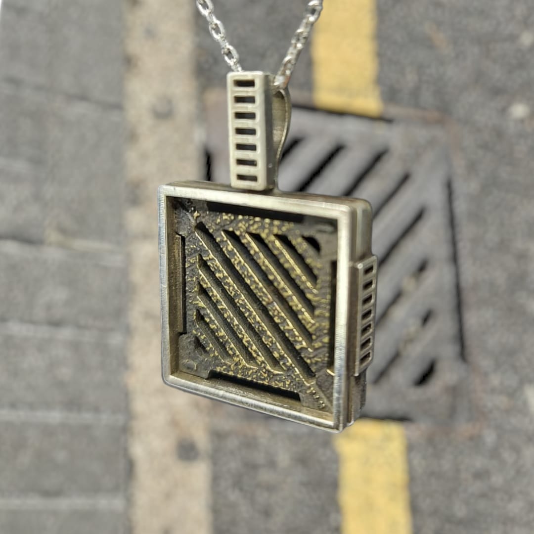 Manhole Cover Pendants with Chain