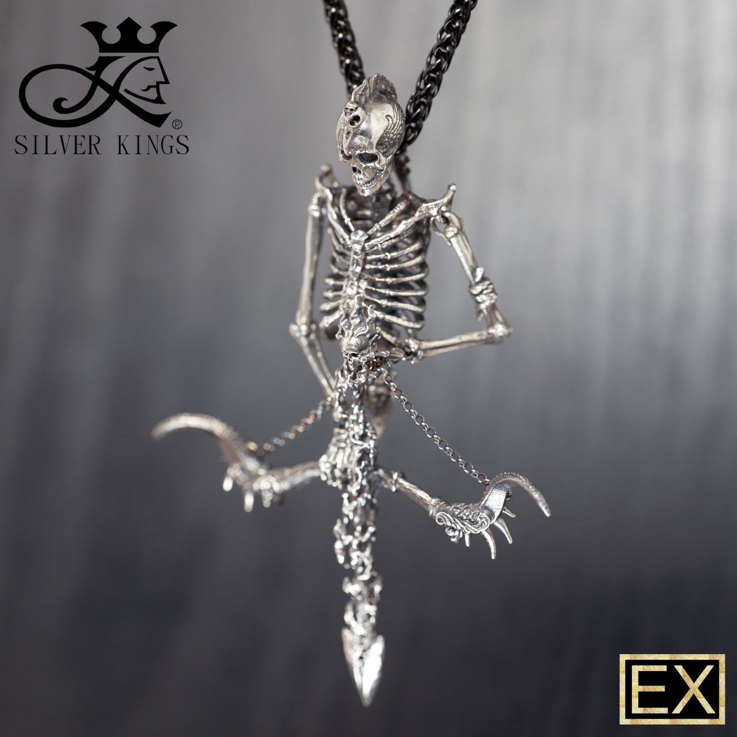 "FINAL SHOT" SKULL PENDANT WITH ARROW & CHAIN