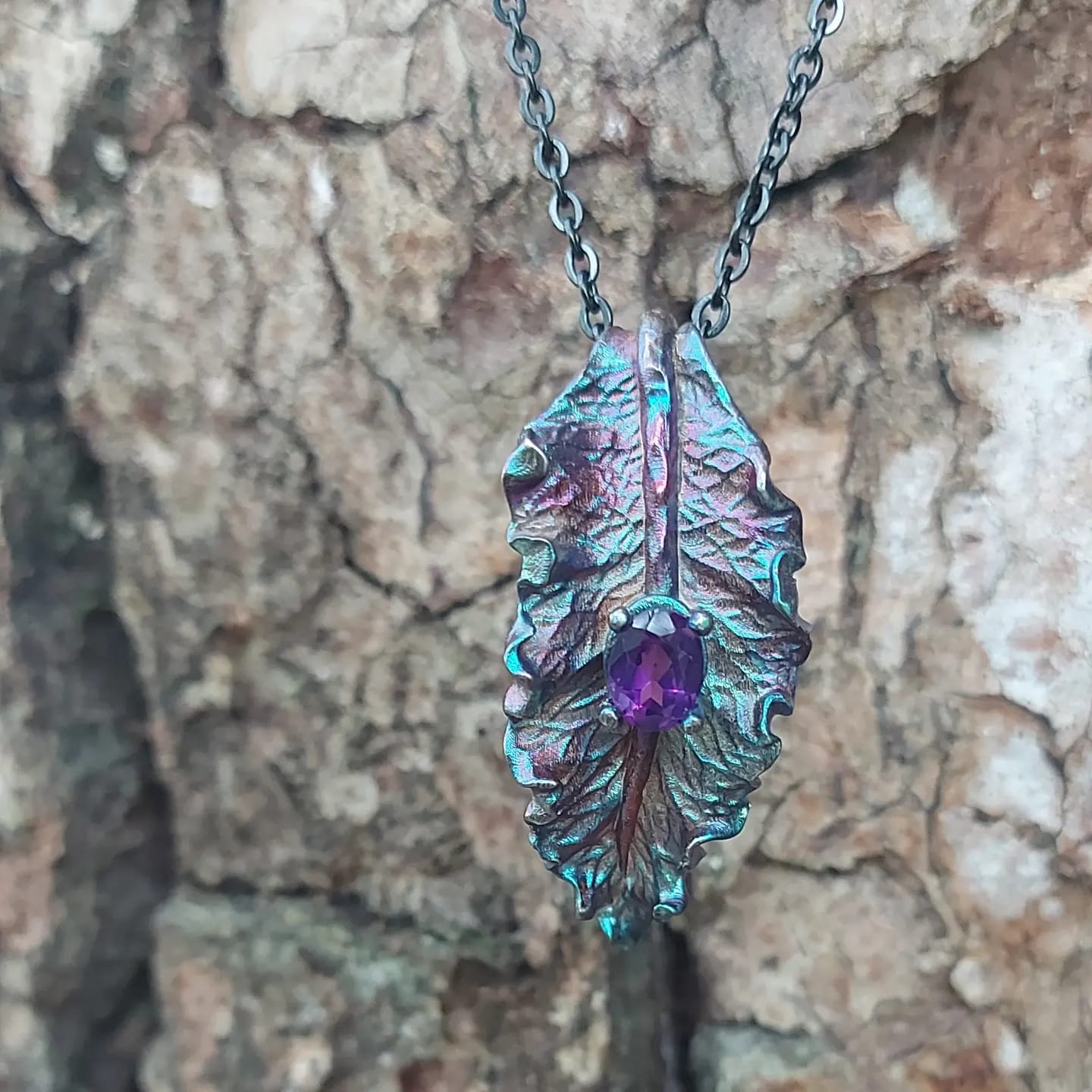 Tree of Life Amethyst Pendant with Chain