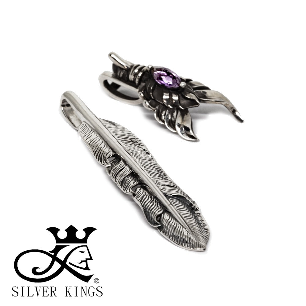 Feather Pendant Jacket with Chain