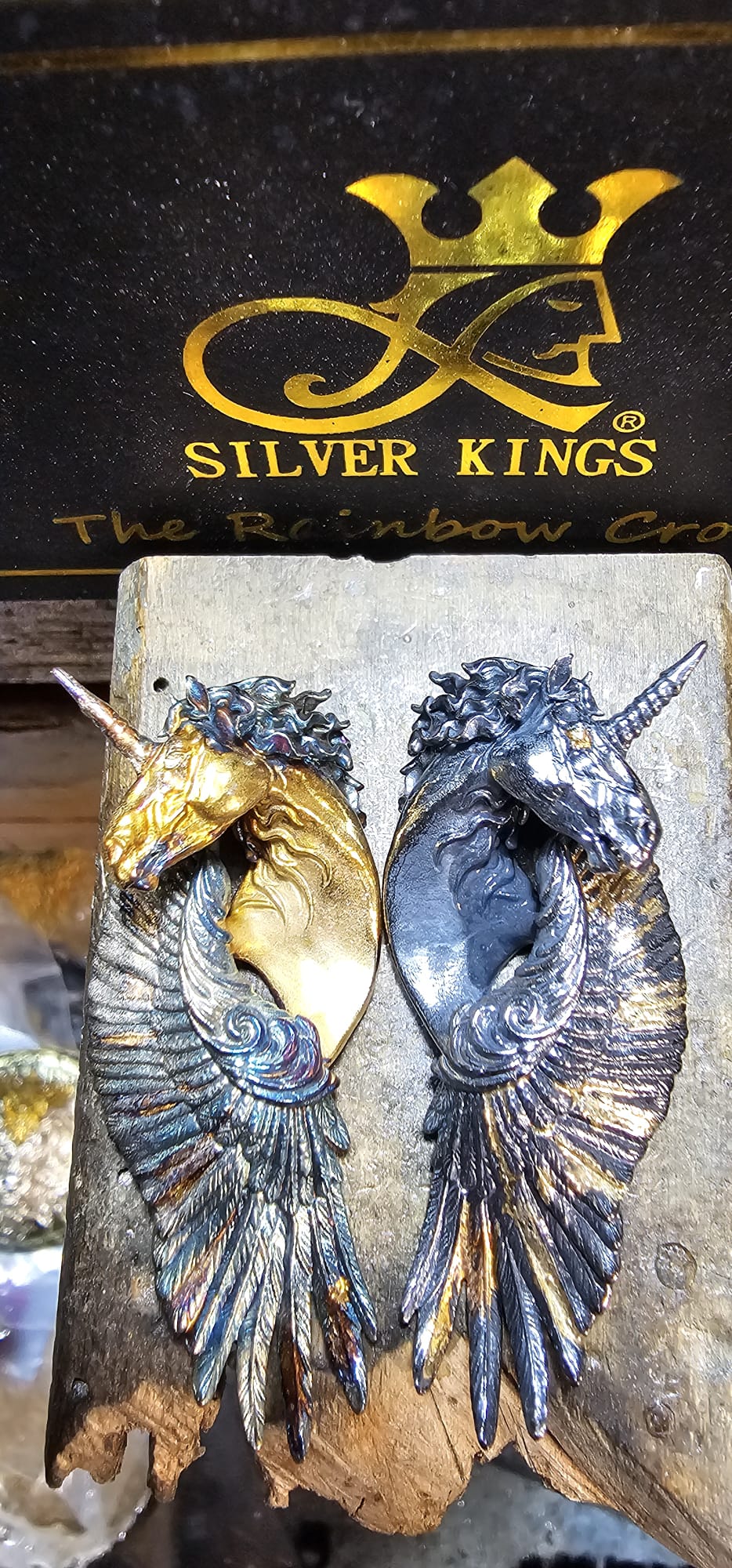 Silver & 18k Gold Warhorse Pendant