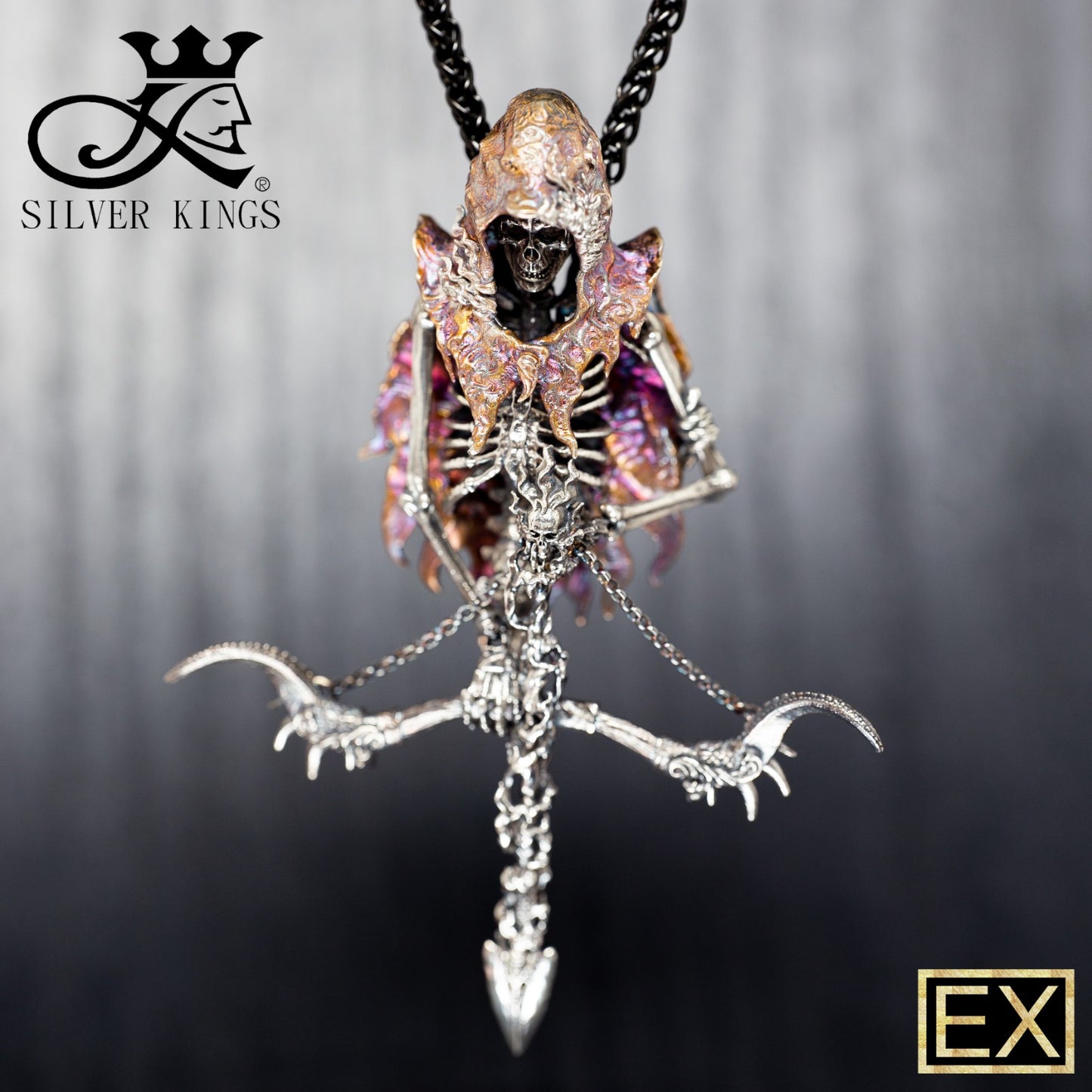 "FINAL SHOT" collection SKULL PENDANT WITH ARROW & CHAIN