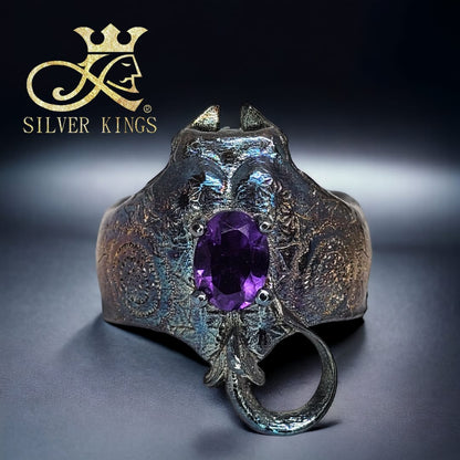 Manta Ray Ring (Amethyst stone)