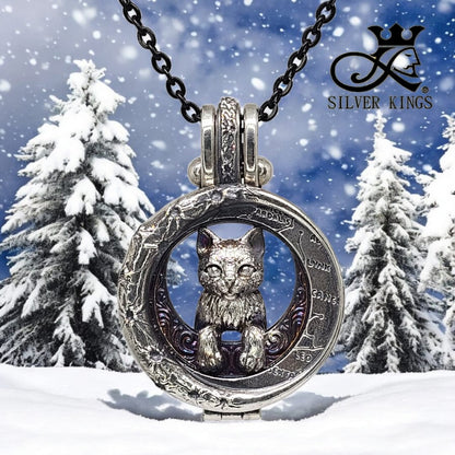 Moon Cat Infinity Pendant with chain