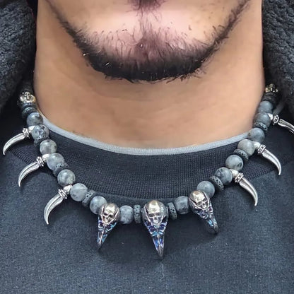 Rainbow Crow Stone Beads Necklace
