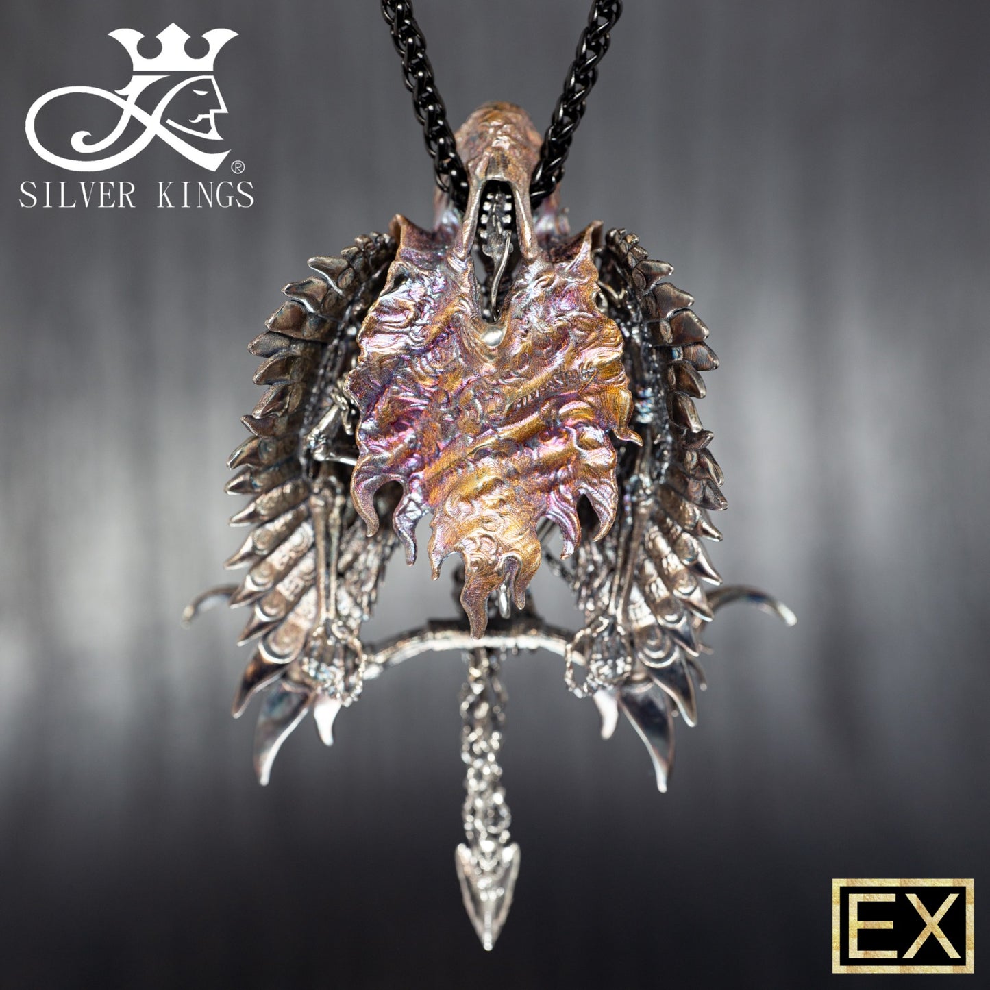 "FINAL SHOT" collection SKULL PENDANT WITH ARROW & CHAIN