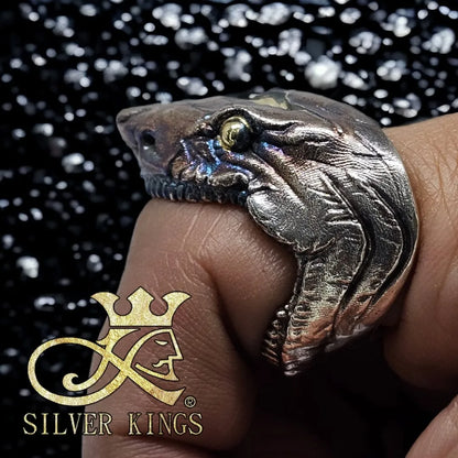 JAWS RING "Silver & 18k gold"