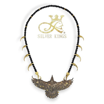 18kg & Silver 925 Crow Necklace (Lava stones)