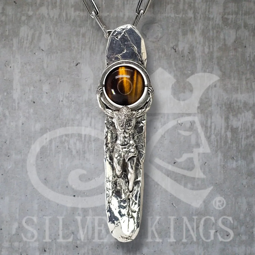 Seek collection - Sisyhus Pendant with Chain [Natural Tiger Eye]