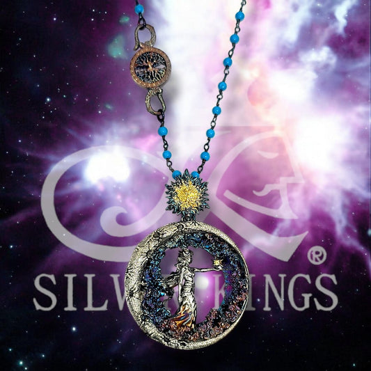 Goddess of the Moon Necklace (Silver & 18k gold)