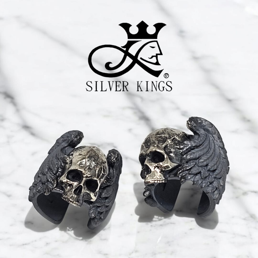 Silver 925 Ear Cuff (Skull Wings)