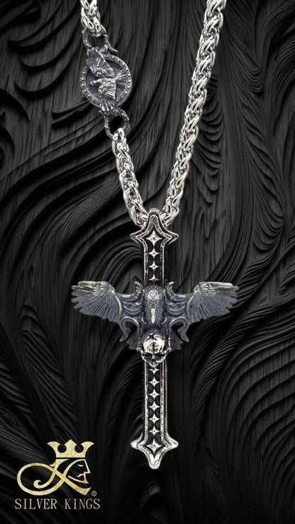 Cross & Raven Pendant