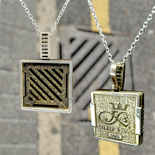 Manhole Cover Pendants with Chain