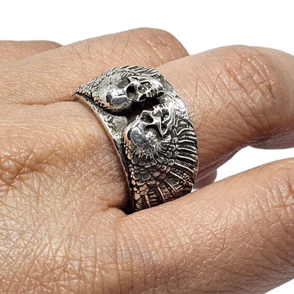 Skulls Wings Ring