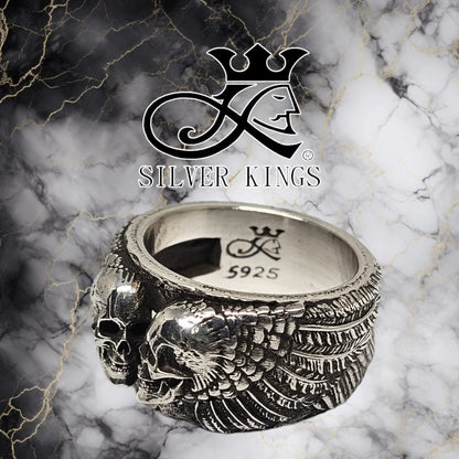 Skulls Wings Ring