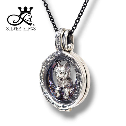 Moon Cat Infinity Pendant with chain