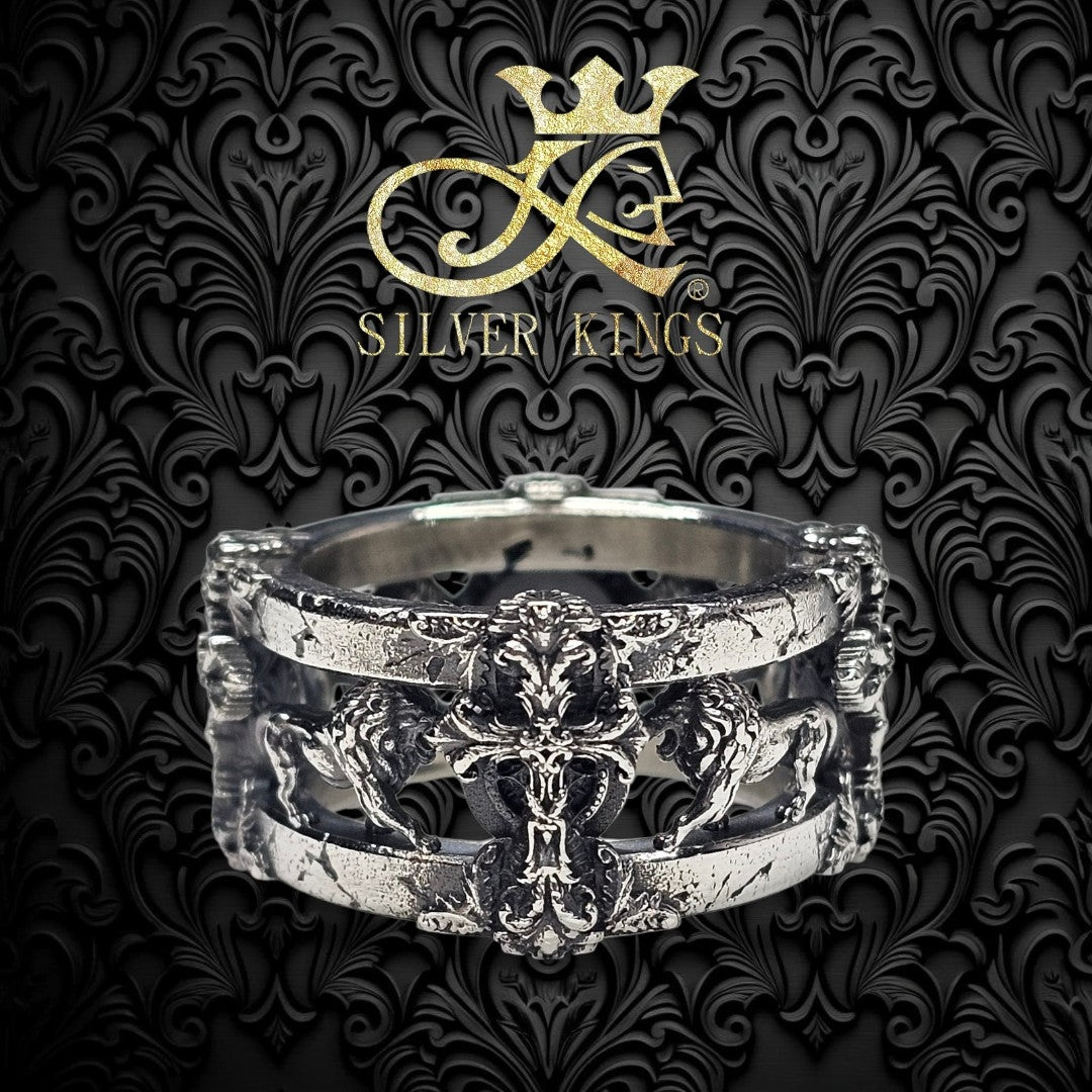 【聖殿刻痕｜雙獅榮耀戒】 (The Temple Relic: Dual Lion Crest Ring)