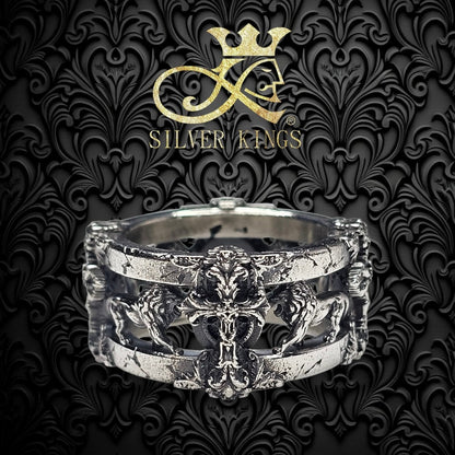 【聖殿刻痕｜雙獅榮耀戒】 (The Temple Relic: Dual Lion Crest Ring)