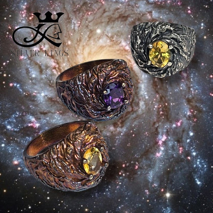 銀河系列 "Galaxy" Amethyst Ring