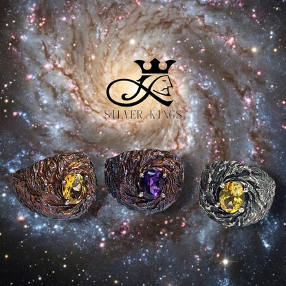 銀河系列 "Galaxy" Amethyst Ring