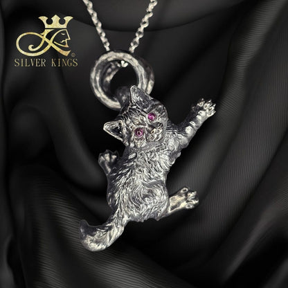 Playful Paw Pendant w chain