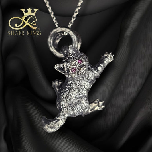 Playful Paw Pendant w chain