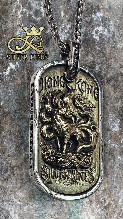 The Nine Tailed Fox Tag Pendant with Chain