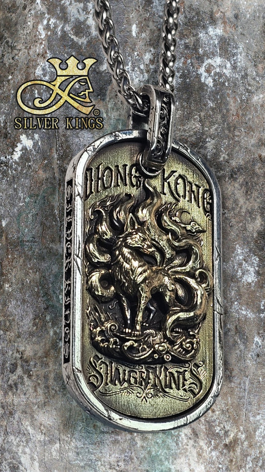 The Nine Tailed Fox Tag Pendant with Chain