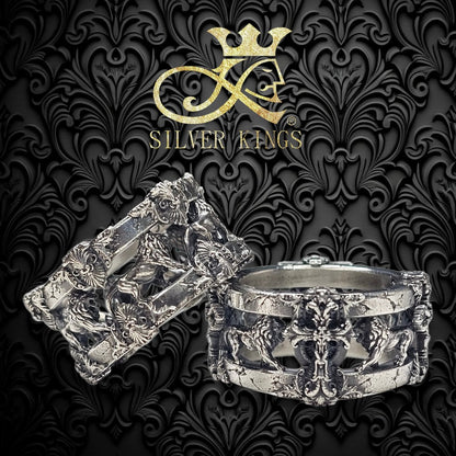 【聖殿刻痕｜雙獅榮耀戒】 (The Temple Relic: Dual Lion Crest Ring)