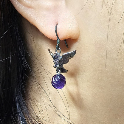 Silver Magpie Earring (Natural stones)