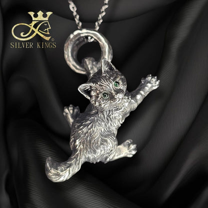 Playful Paw Pendant w chain